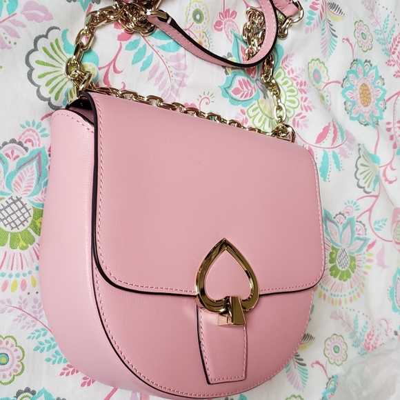 Kate Spade Medium Chain Saddle Bag Pink NWT - Picture 6 of 14